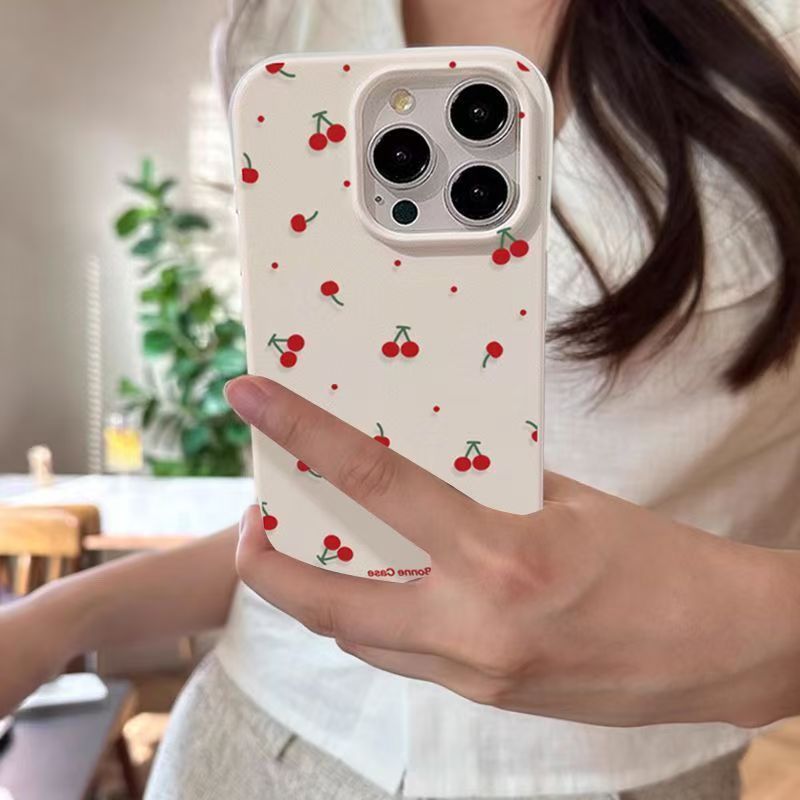 Samsung Galaxy A55 - Cute Cartoon Cherry Lichee Pattern Phone