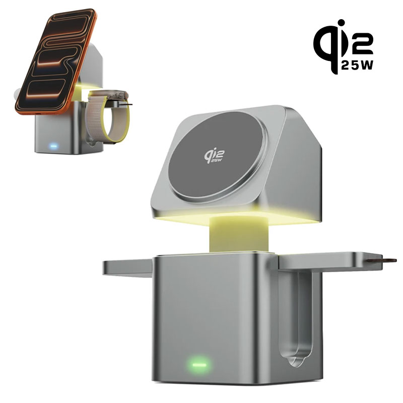 Smartwatch Touch - 3 in 1 Magnetic QI2.2 25W