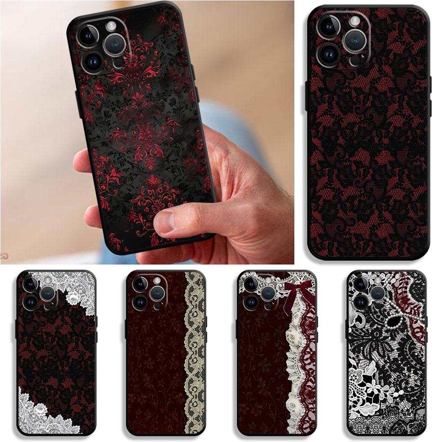 Apple Iphone 16 - Black And Red Sexy Lace Phone