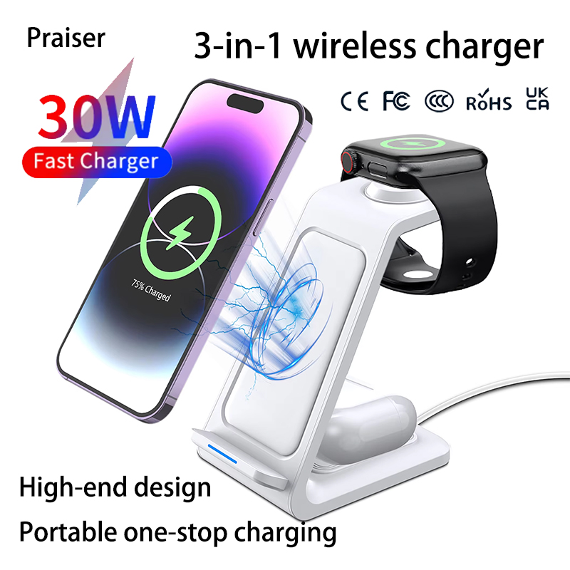 Watch Charger Cable - 15W 3 in 1 Wireless Charger