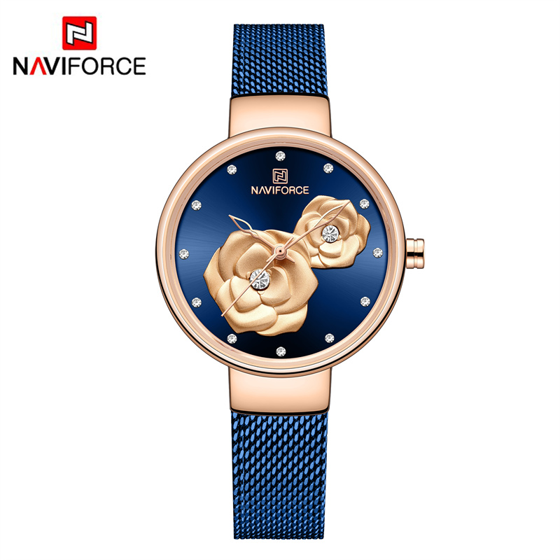 Stainless Mesh Band - NAVIFORCE Luxury Women's Watch Set with