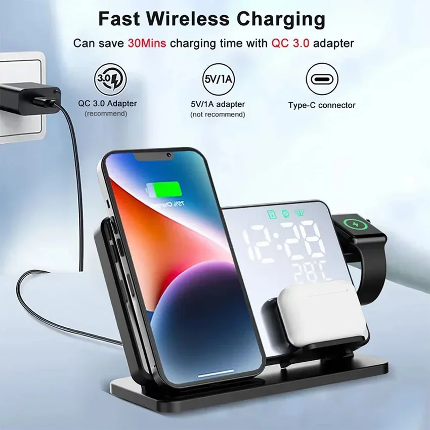 Wireless Charger Alarm Clock S - огляд і ціна Smartwatch Ac