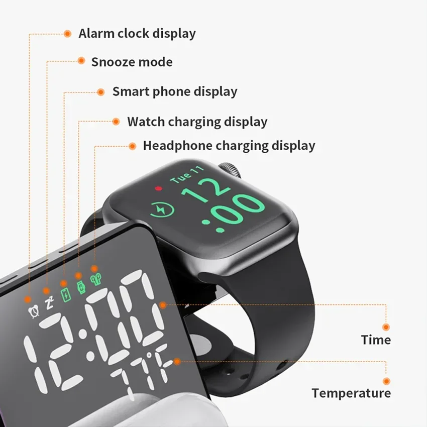 Wireless Charger Alarm Clock S - огляд і ціна Smartwatch Ac