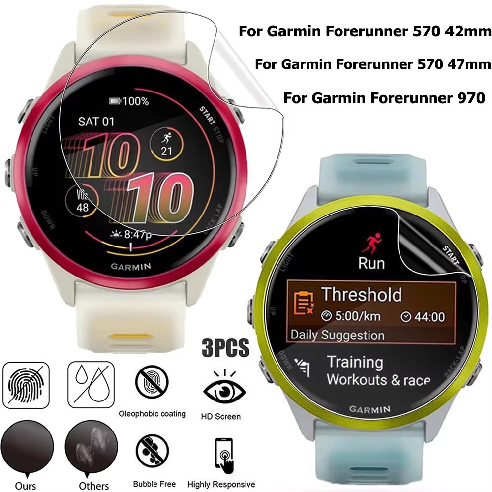 1-3Pcs Hydrogel Film For Garmi - огляд і ціна Watch Face Protector