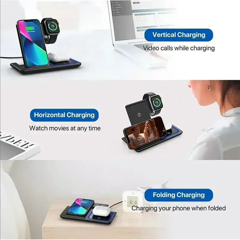 3 In 1 Wireless Charger Foldab - огляд і ціна Smartwatch Ac