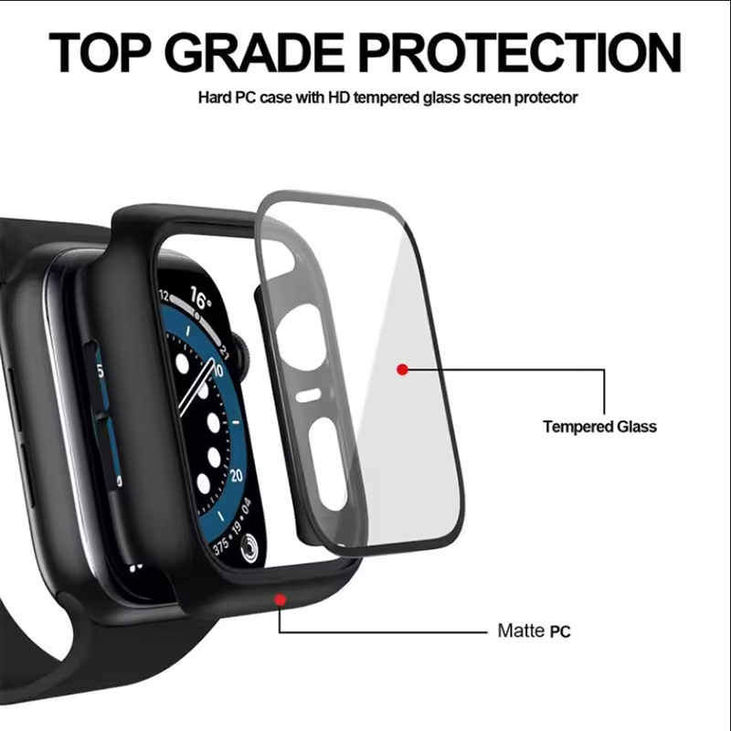 Tempered Glass+Cover For Apple - огляд і ціна Watch Case Bumper