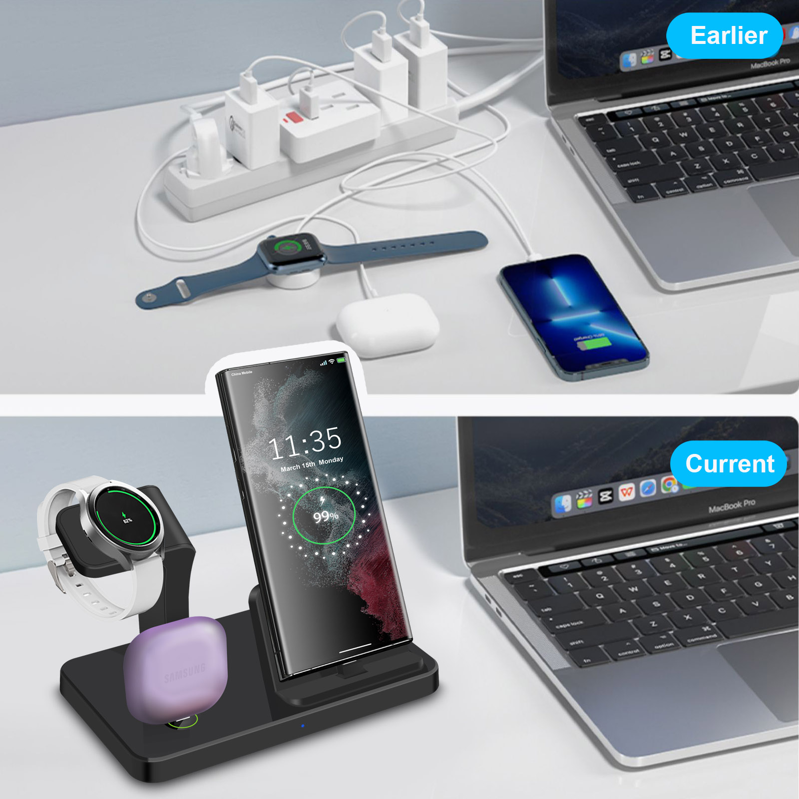 Desk 3 in 1 Type C Port Wirele - огляд і ціна Watch Charger Cable