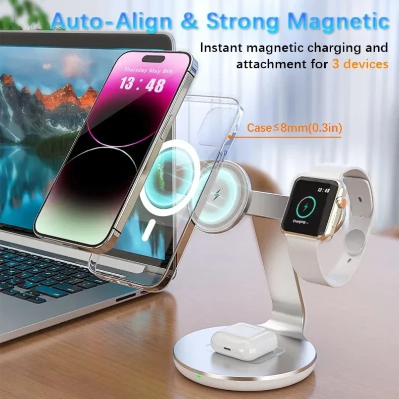 3 in 1 Wireless Charger Stand  - огляд і ціна Smartwatch Ac