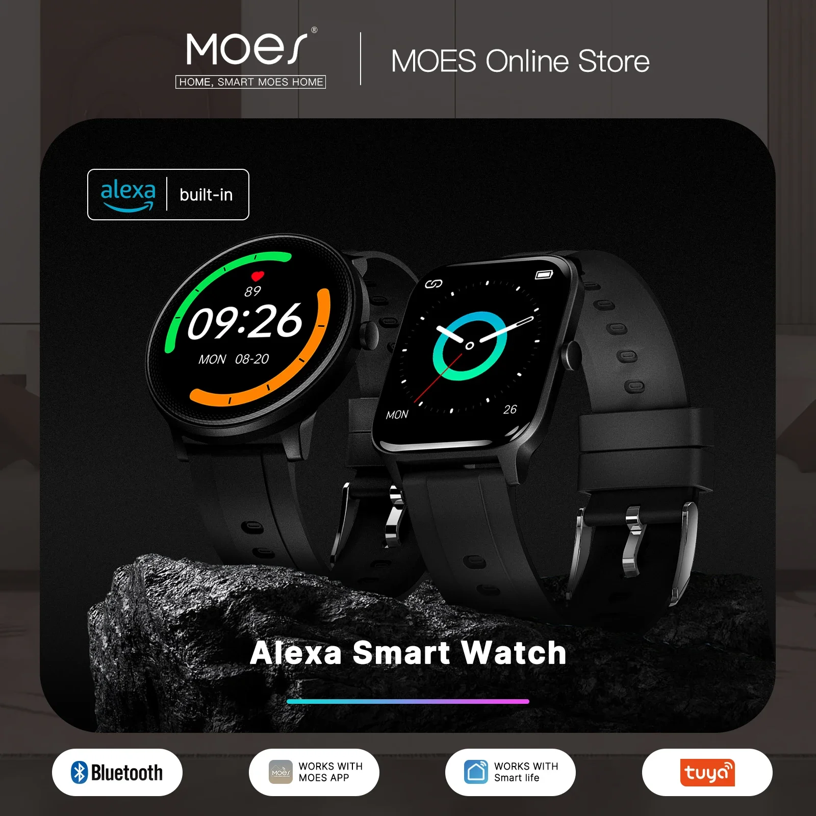 MOES Smart Watch Alexa Built-i - огляд і ціна Smartwatch Touch