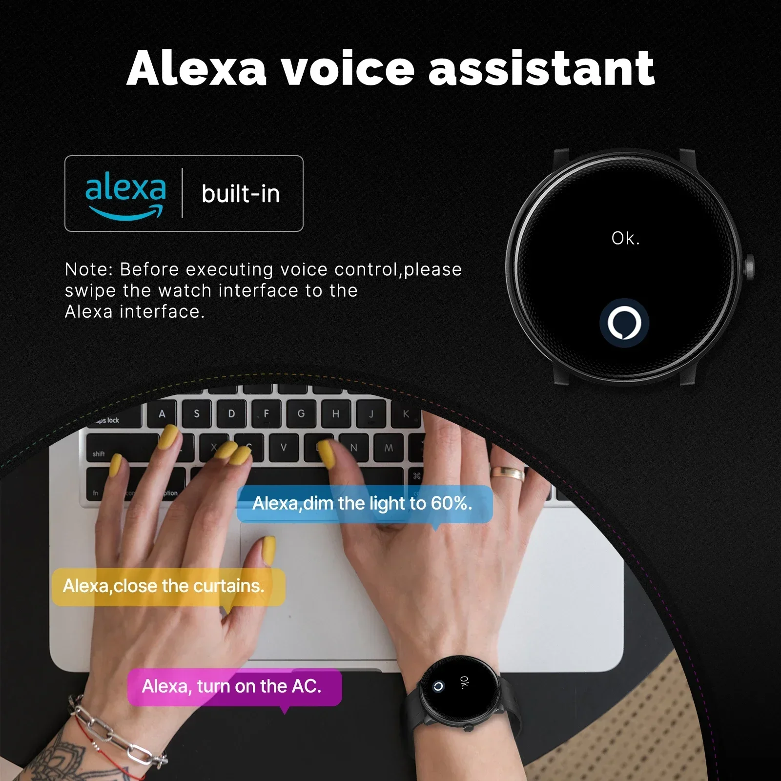 MOES Smart Watch Alexa Built-i - огляд і ціна Smartwatch Touch
