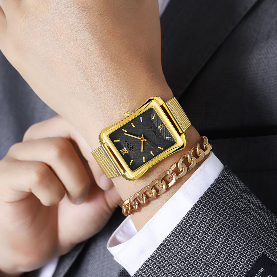 2024 New Trendy Men's Square W - огляд і ціна Stainless Mesh Band