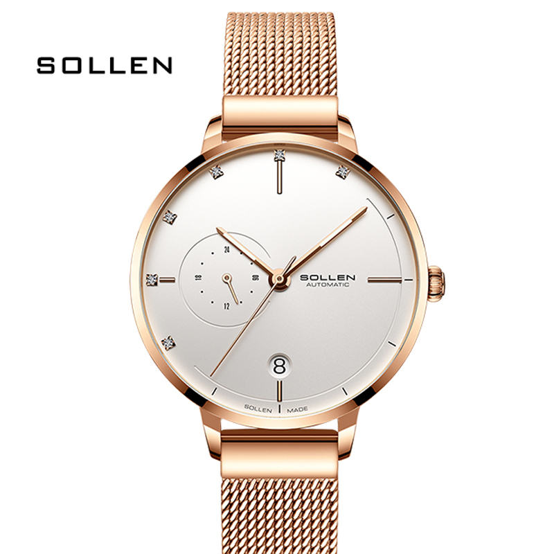 SOLLEN-Automatic Mechanical Wa - огляд і ціна Stainless Mesh Band