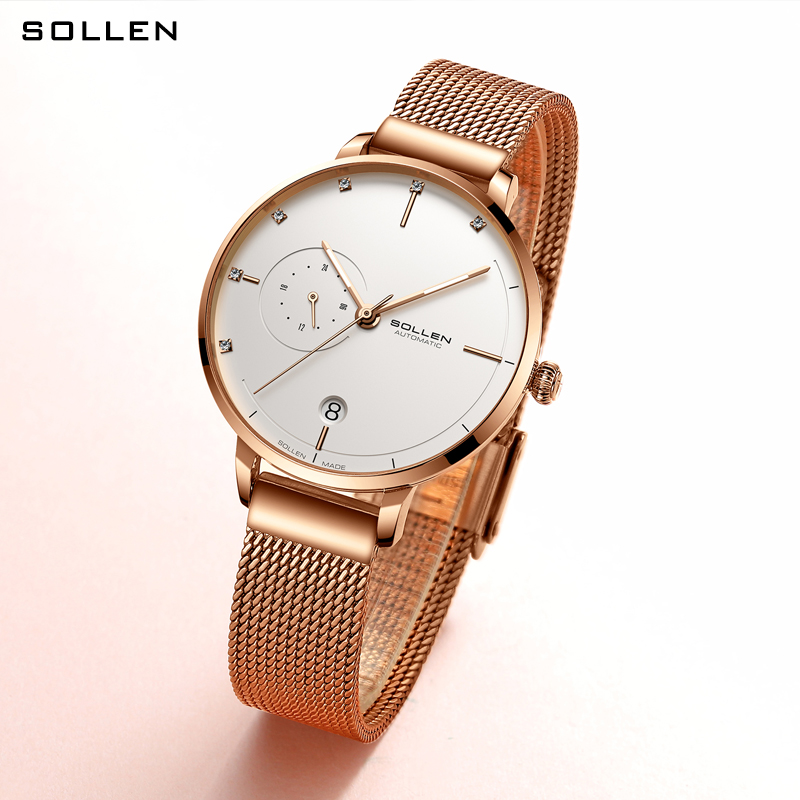 SOLLEN-Automatic Mechanical Wa - огляд і ціна Stainless Mesh Band