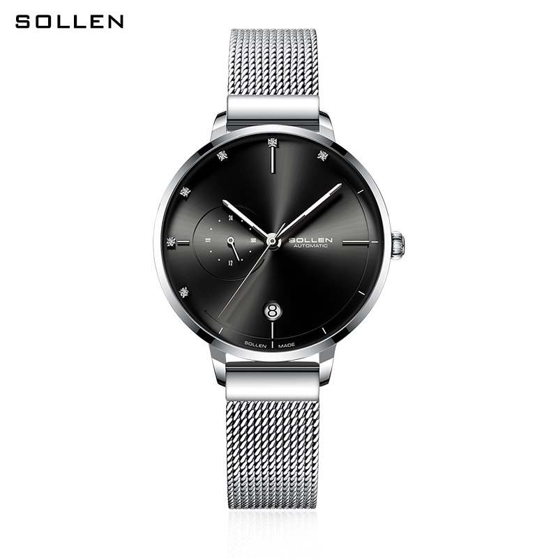SOLLEN-Automatic Mechanical Wa - огляд і ціна Stainless Mesh Band